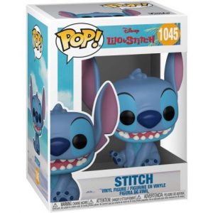 lilo and stitch pop! disney vinyl figure smiling seated stitch 9 cm