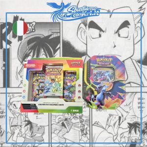 bundle: tin charizard + collezione compagni d’avventura